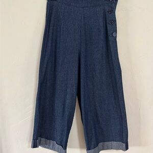 Custom Wide Leg Denim Capris